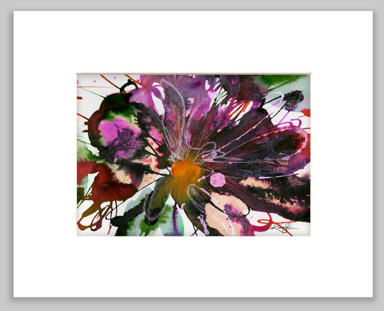 Floral Dance 17 - Abstract Floral Painting in mat by Kathy Morton Stanion