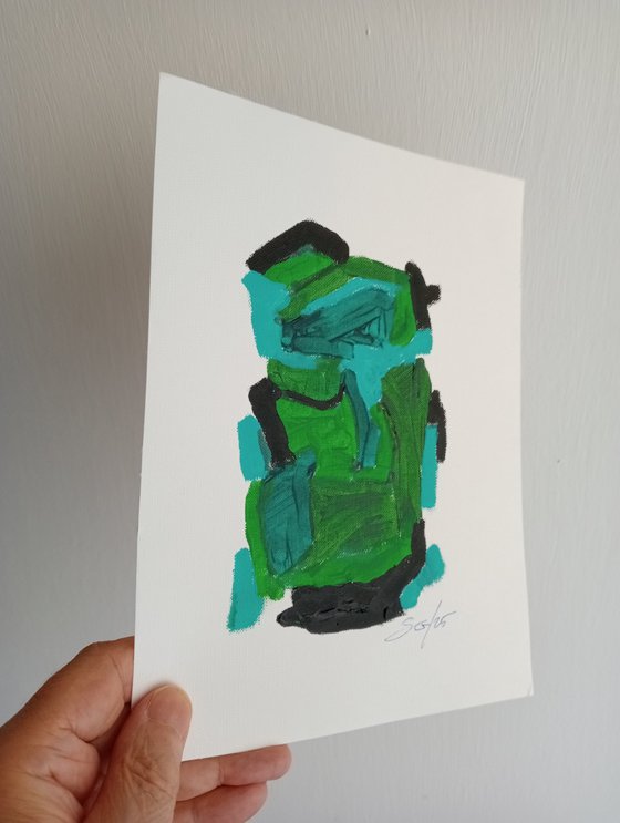 HARMONY N.3 - abstract green 7x9 inch