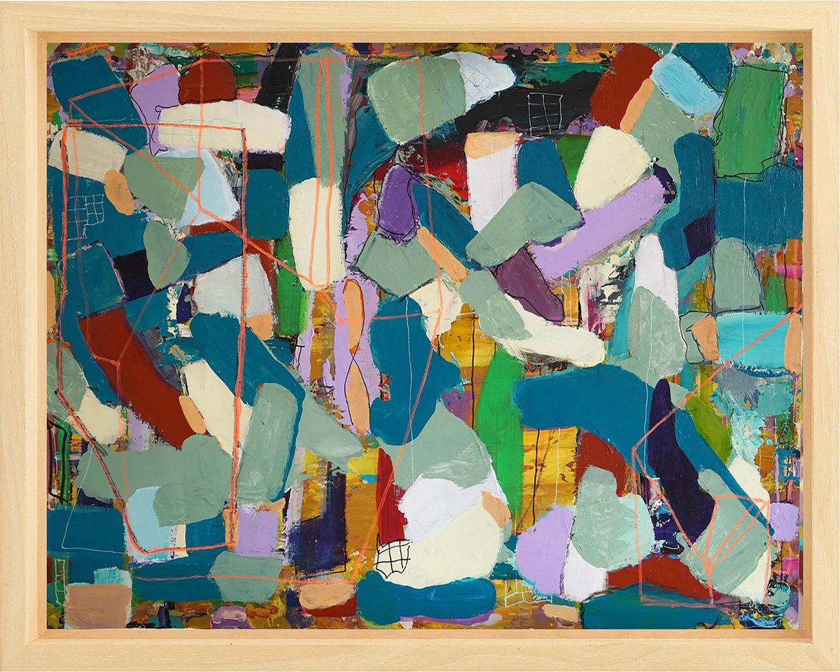 Organic Abstract Acrylic Painting By Geert Lemmers Fpa, 41 X 33, Intellectual Freedom 48, Original Artwork