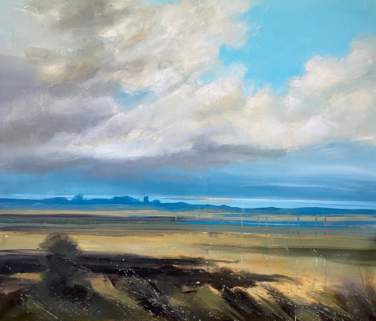 Impressionistic Landscape Acrylic Painting By Helen Mount, 39 X 35, Breathe Slowly/4, Original Artwork