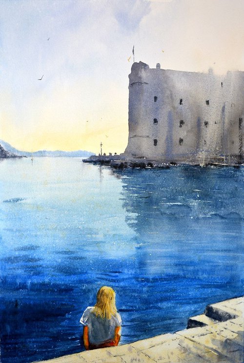 Sirena iz Dubrovnika_36x54_2019 by Nenad Kojić watercolorist