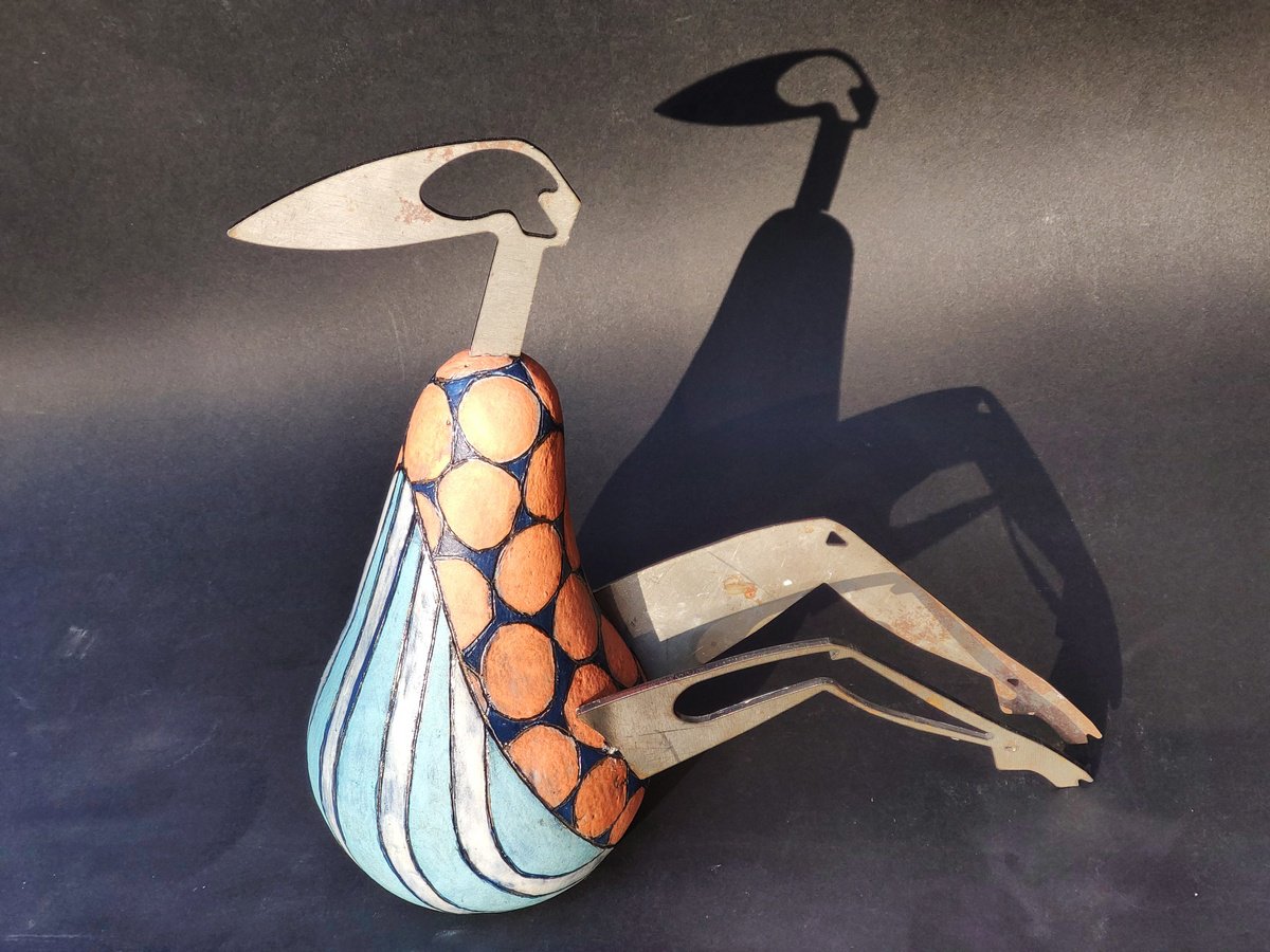 Urban And Pop Portrait Sculpture By Nadiia Otriazha, 11 X 10", Pear, Original Artwork