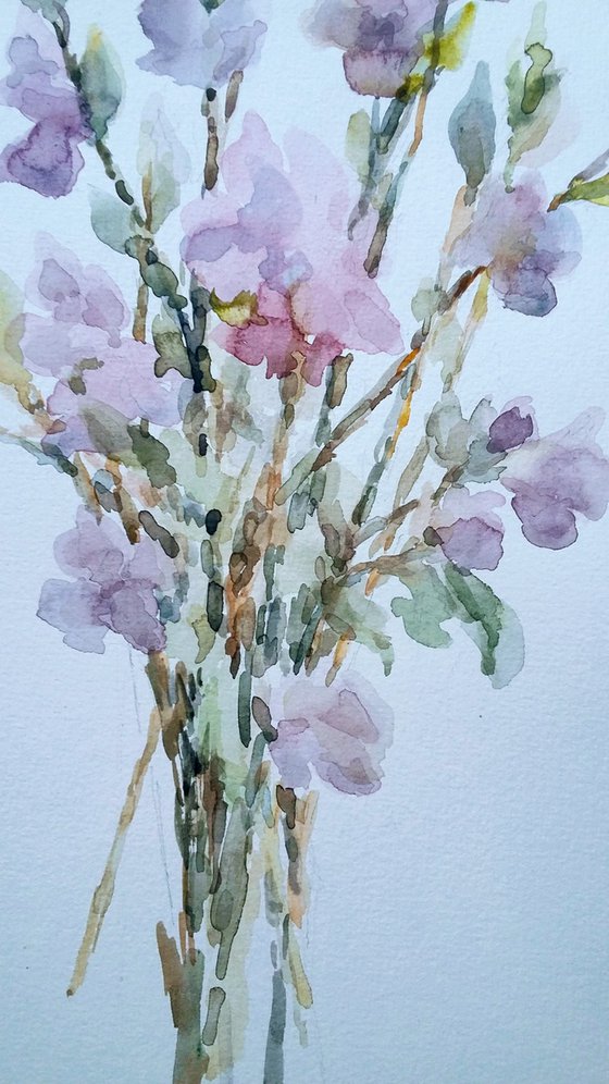 Spring bouquet. Original watercolour painting.