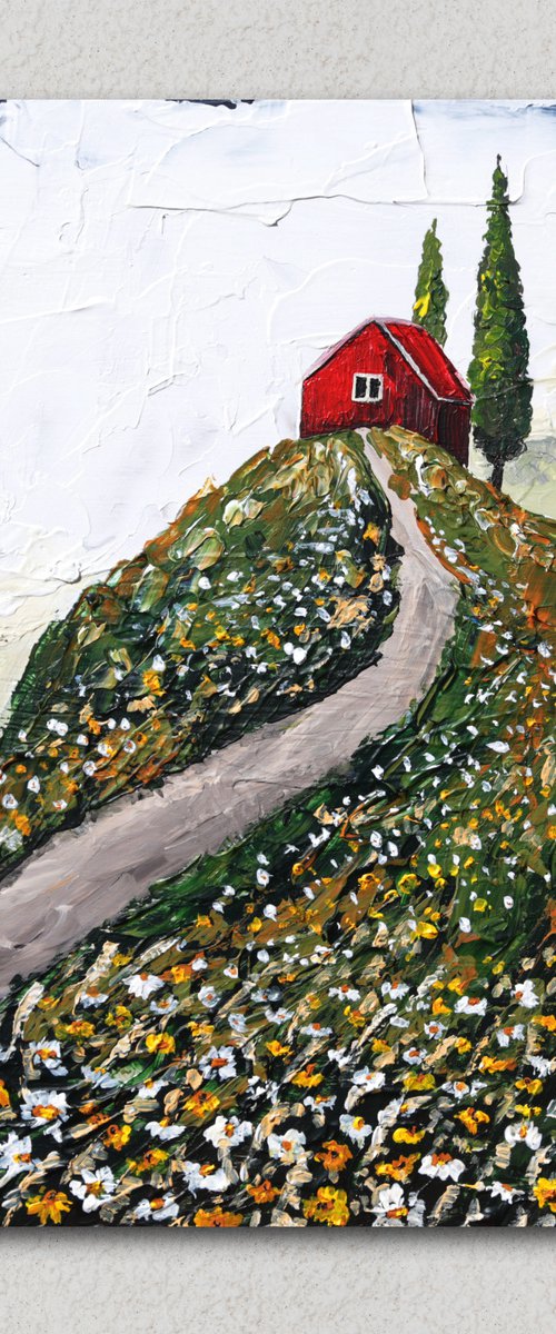 Red House on the Flower Hill by Evgenia Smirnova