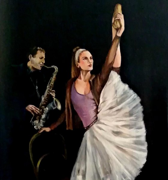 Private concert - portrait-oil painting-figurative