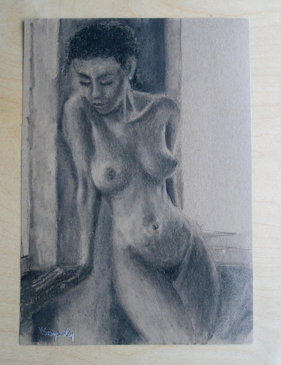 Female Figure 37 Charcoal Sketch