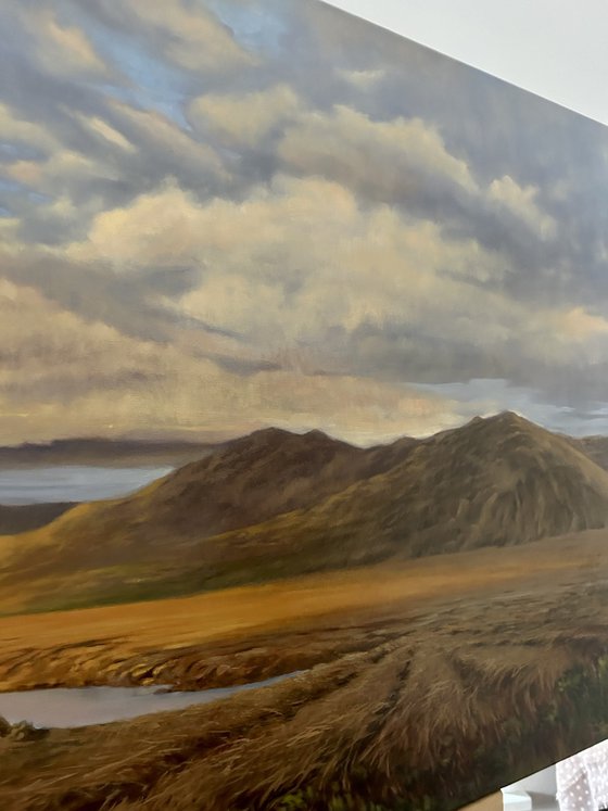 Early sunset over the mountains
