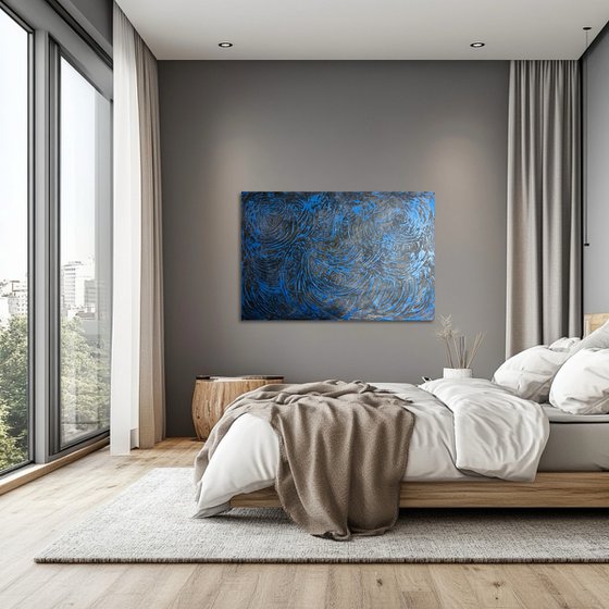 Blue waves 80x120x2 cm