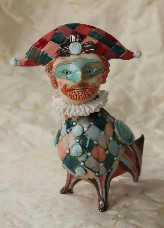 Ginger Beard Bird. Ceramic sculpture
