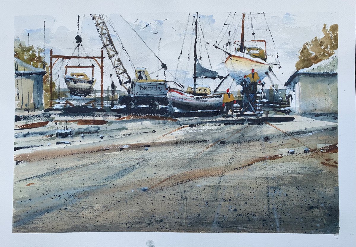 A messy boatyard.... by Paul Mitchell