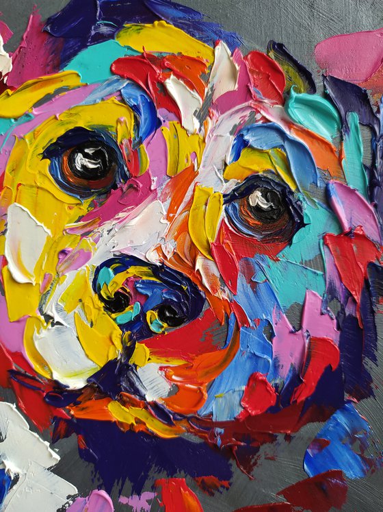 Little puppy - dog, animals, oil painting, puppy oil painting, dog oil painting, pet, pet oil painting, gift, animals art