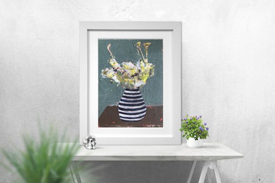 Flowers and Striped Vase #2