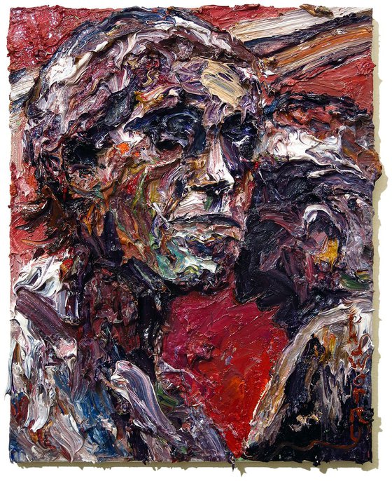 Original Oil Painting Abstract People Portrait Expressionism Art Deco