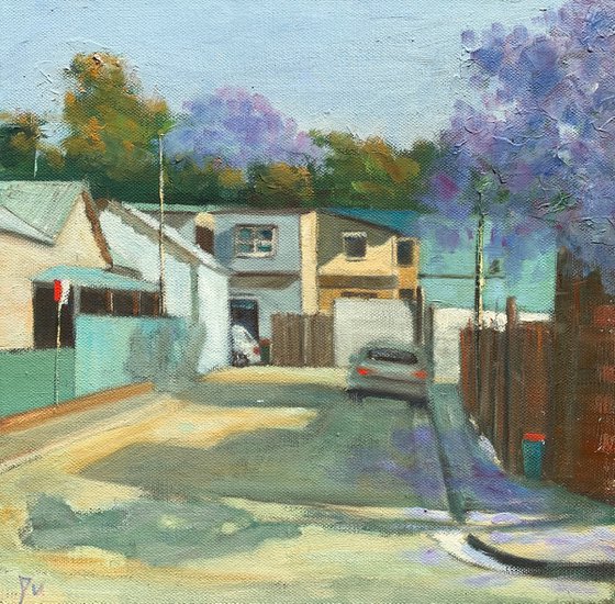 Small lane with jacaranda