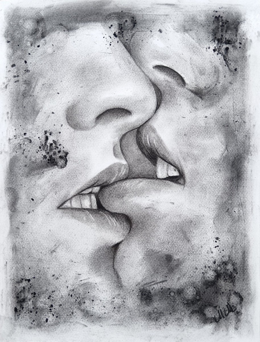 Lovers kissing I by Mateja Marinko