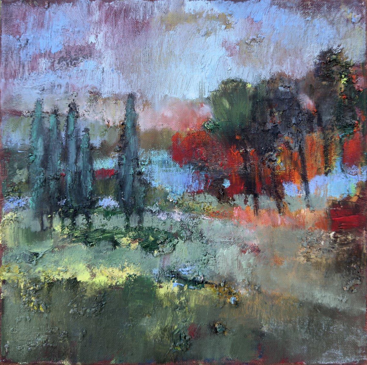Abstract Landscape. The Space Between Moments By Olha Laptieva, 11 X 11, Artwork For Sale On Artfinder