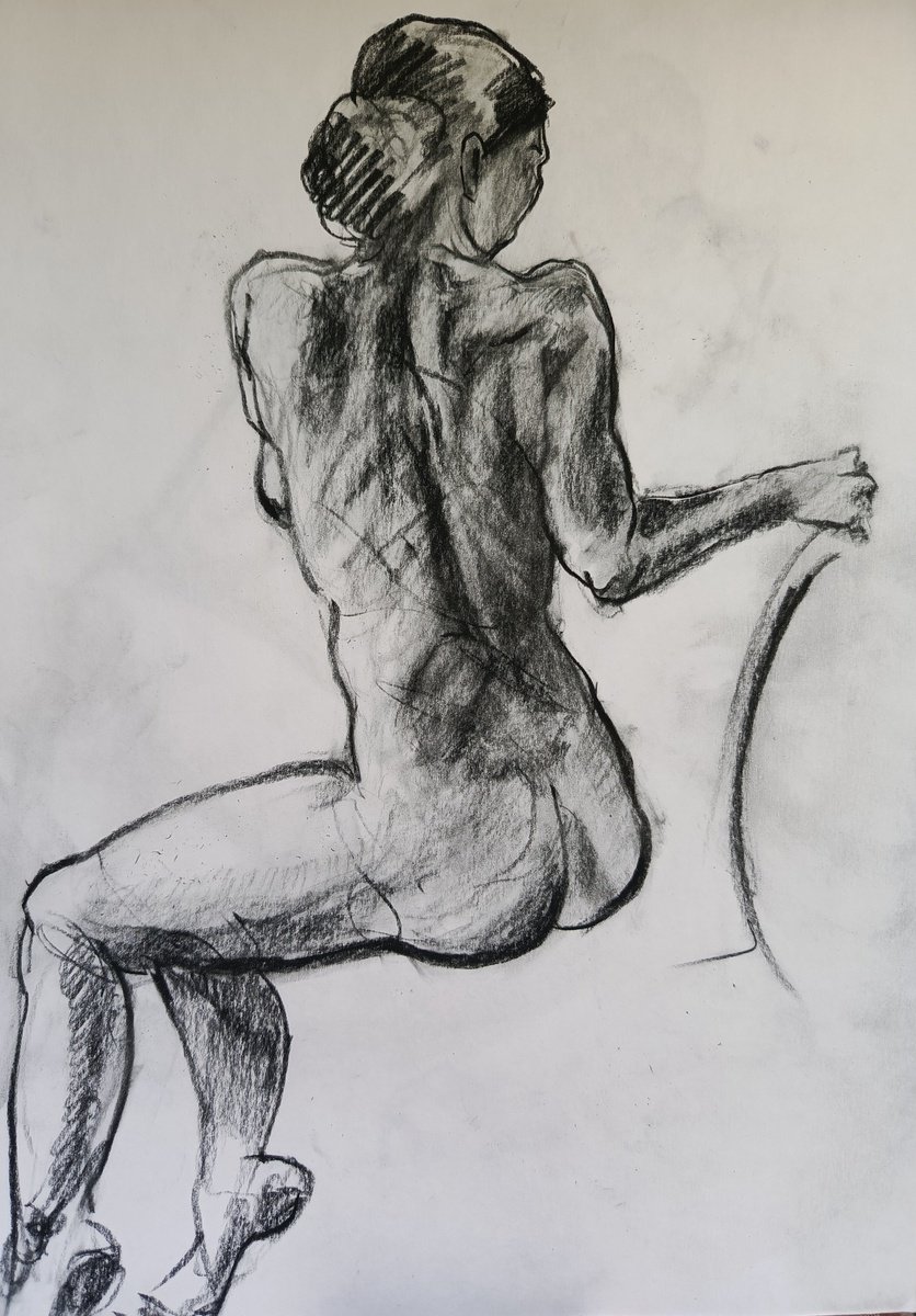 Nude Sketch Charcoal Drawing By Oxana Raduga Artfinder