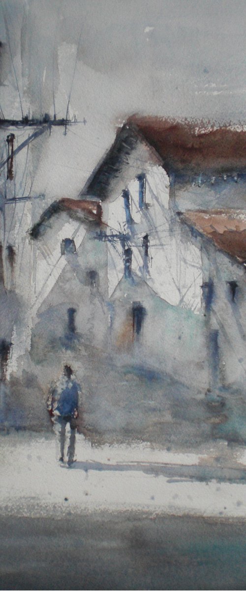 walking in the village 3 by Giorgio Gosti