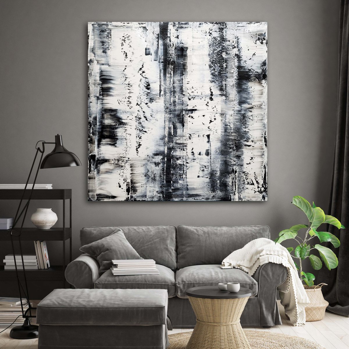 Abstract Oil Painting By Behshad Arjomandi, 39 X 39, Fantasia And Fugue, Original Artwork