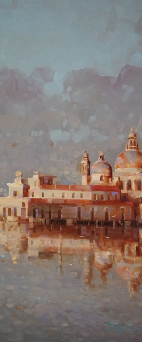 Santa Maria DellaSalute, Venice, Original oil painting  Handmade artwork One of a kind Large Size by Vahe Yeremyan