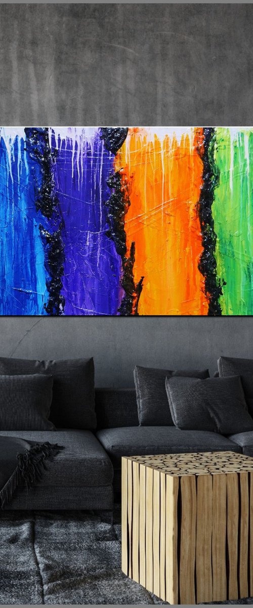 Lifesaver 200cm x 80cm Colourful Abstract Art by Franko