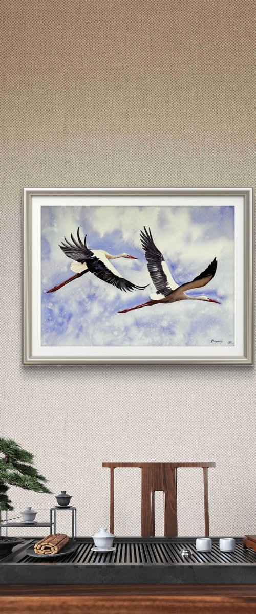 Strok Heron Wader Ardea Hern by Yuliia Sharapova
