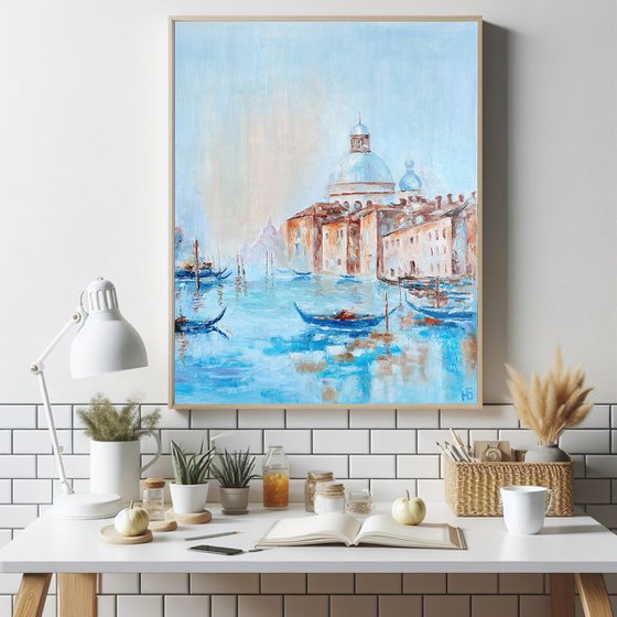 Venice, Venice landscape painting on canvas, 50x40 cm, ready to hang.