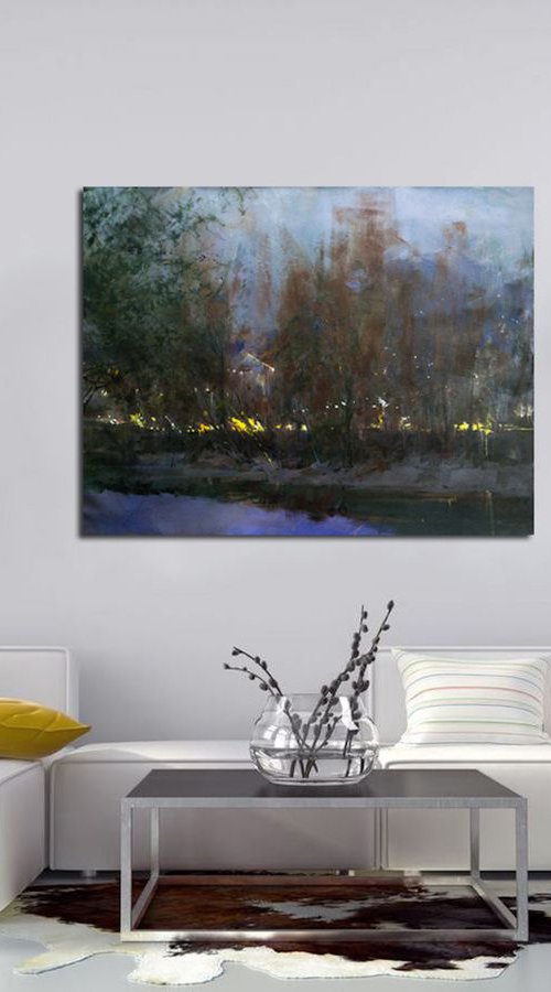 Abstract oil painting - River Melody by Yuri Pysar