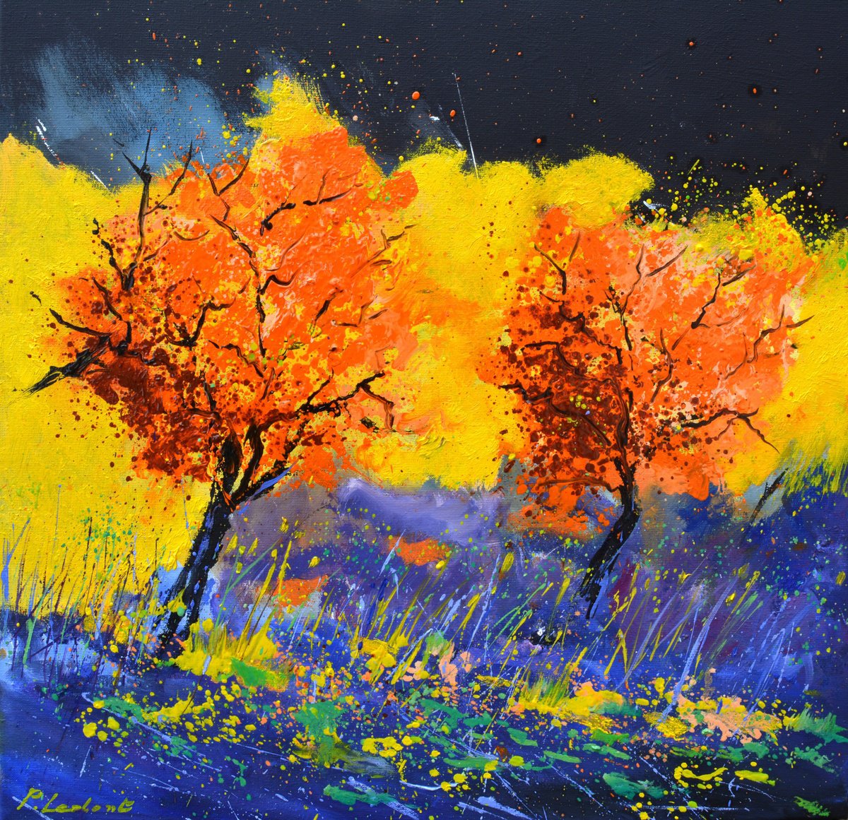 Autumnal Trees By Pol Henry Ledent, 24 X 24, Artwork For Sale On Artfinder