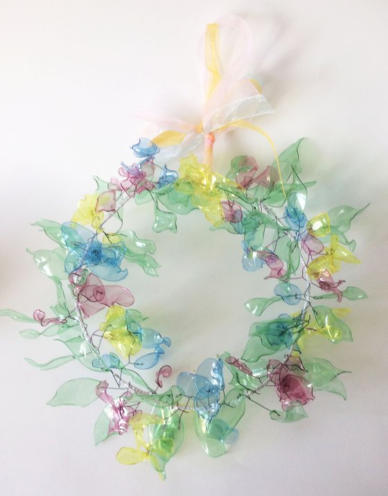 Spring wreath - upcycling art