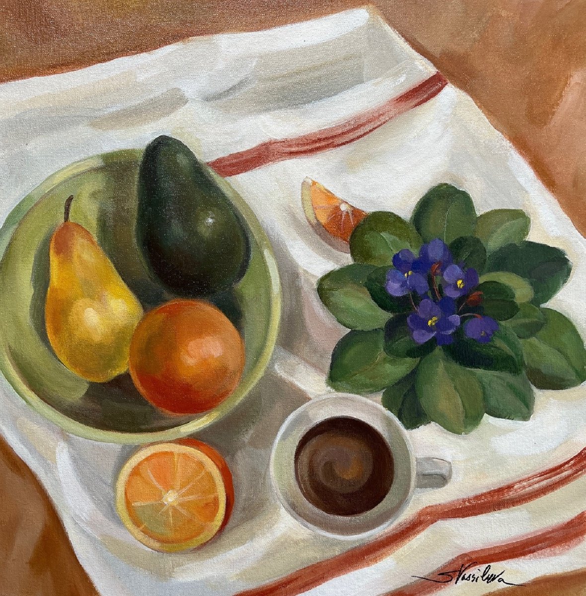  Still Life With Violets By Silvia Vassileva, 21 X 21, Artwork For Sale On Artfinder