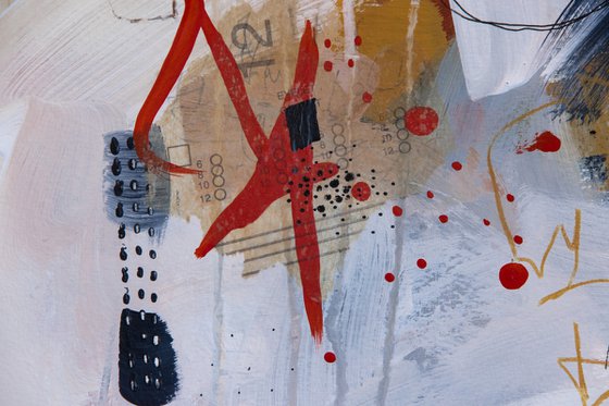 Je voudrais être ... - Original abstract painting on paper - One of a kind