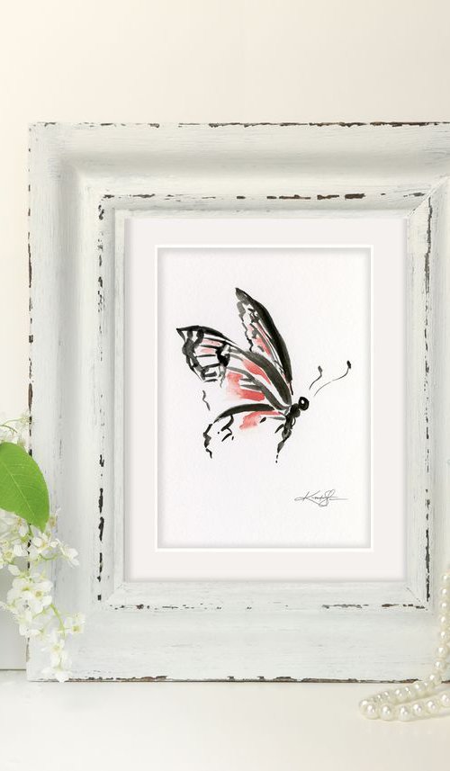 Brushstroke Butterfly 4 - Minimalist Butterfly Painting by Kathy Morton Stanion by Kathy Morton Stanion