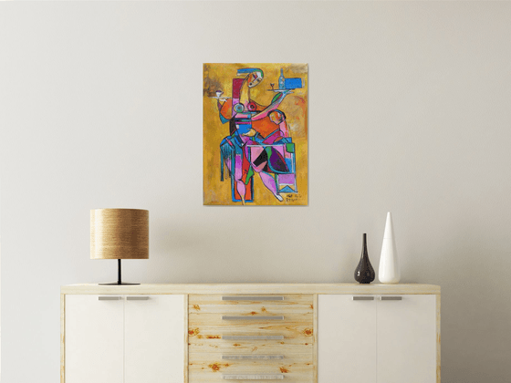 Cubist Café Scene