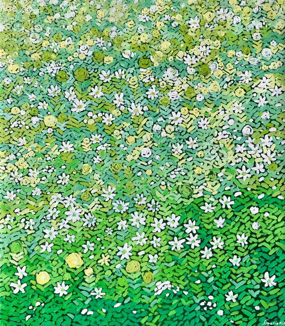 Abstract green flowers