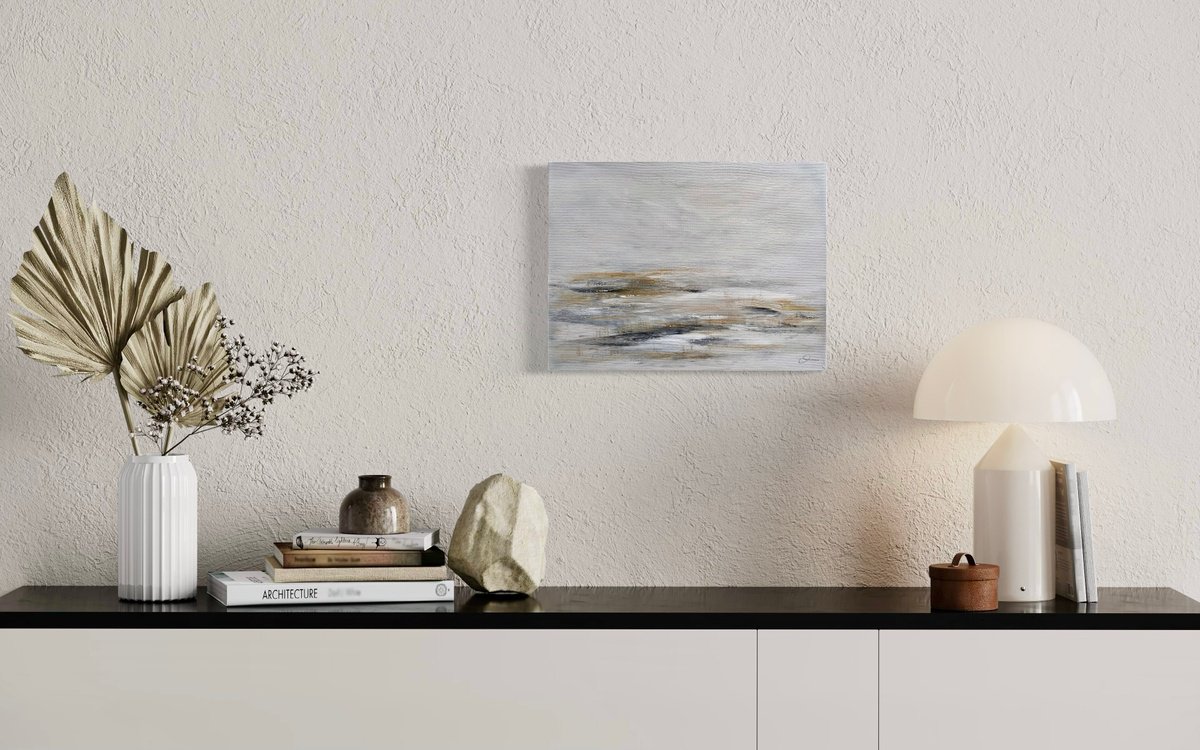 Impressionistic Landscape Acrylic Painting By Maria Bevilacqua-Fischer, 16 X 12", Serenity Ii, Original Artwork