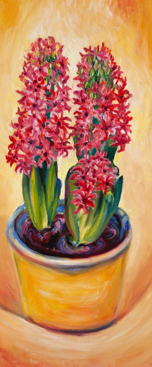 Playful Joy of Hyacinths by Liudmila Pisliakova