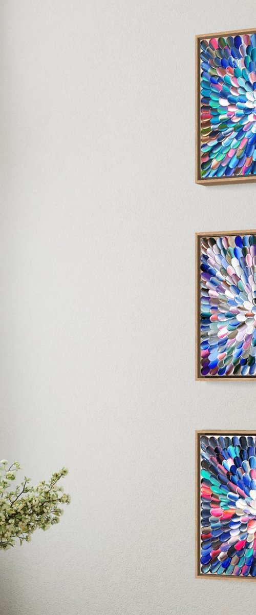 Blooms 44 - triptych by Tatiana Georgieva