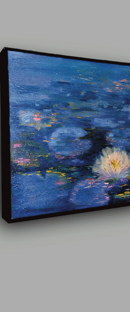 Landscape Water lilies  Oil Nature by Alena Kuschnereit