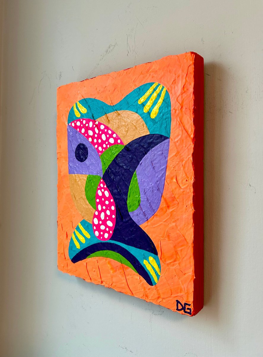 Organic Abstract Painting By Daniel Goodman, 8 X 10, Revenge Bod, Original Artwork