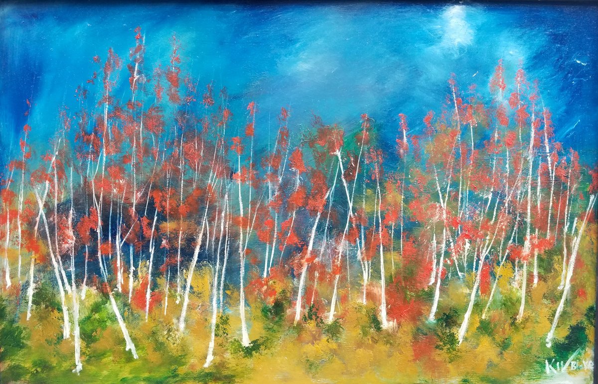 Impressionistic Landscape Oil Painting By Kevin Blake, 30 X 20", Moonlight Dream, Original Artwork