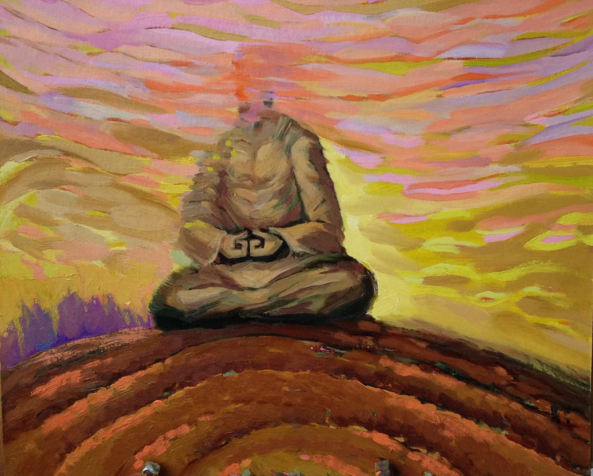Buddah is meditating by Roman Sergienko