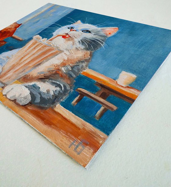 Cat in the cafe