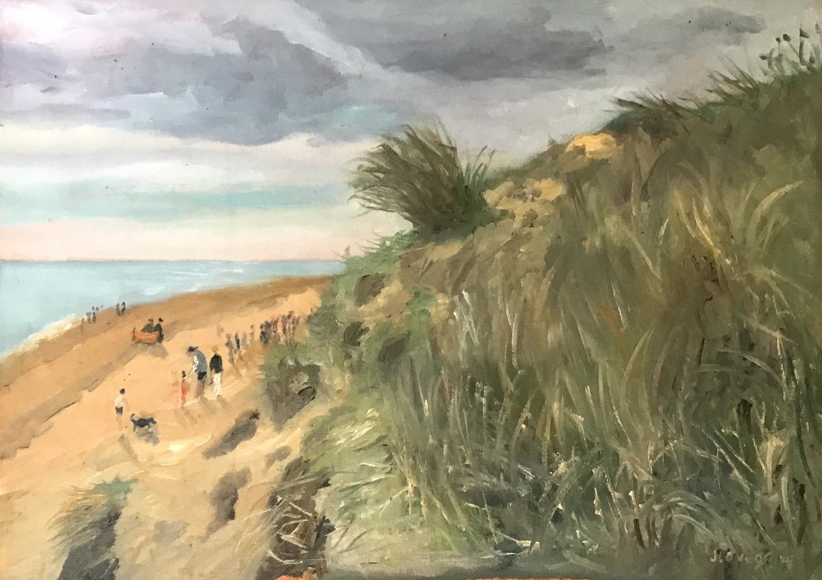Coastal Sand Dunes - original oil painting by Julian Lovegrove Art