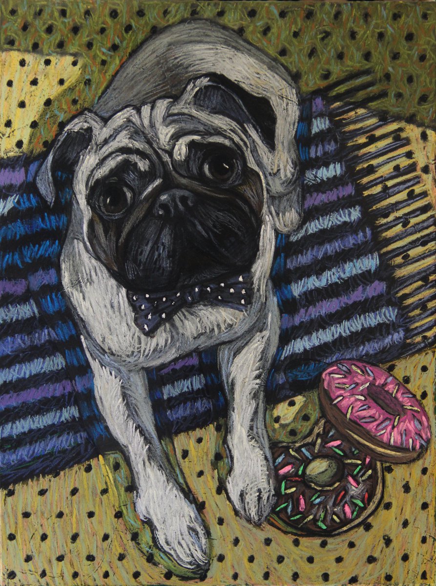 Sad pug by Natalia Leonova