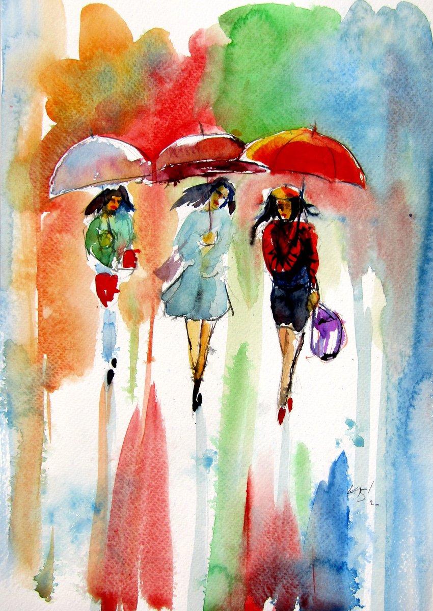 Impressionistic Animal Watercolour By Kovacs Anna Brigitta, 10 X 14", Girls, Original Artwork