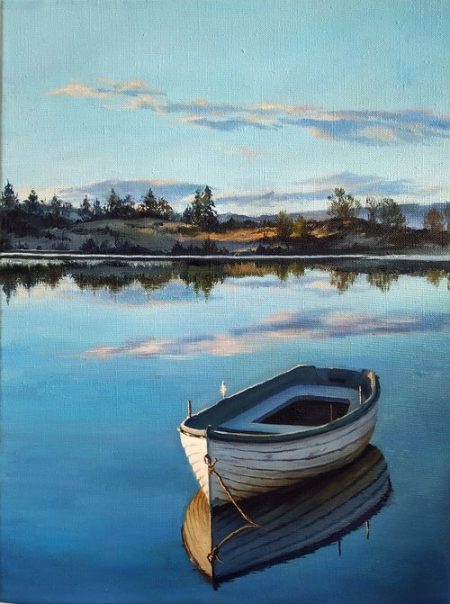 Evening on a river by Elvira Sultanova