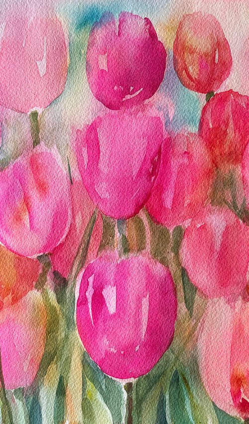 Pink Parade_Tulips by Arti Chauhan