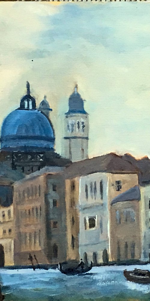 Santa Maria de la Salute, Venice. An original oil painting. by Julian Lovegrove Art