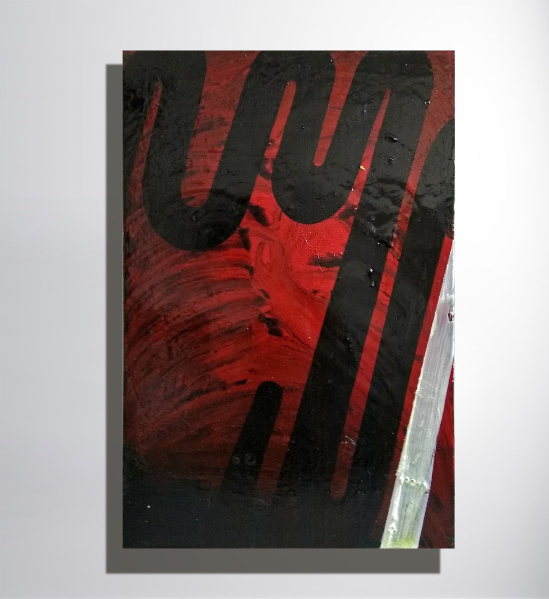 Expressive Abstract Acrylic Painting By Marya, 16 X 24", "The Lines", Original Artwork